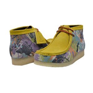 British Walkers Wallabee Boot Style Walker Paint Men's Leather and Suede Yellow